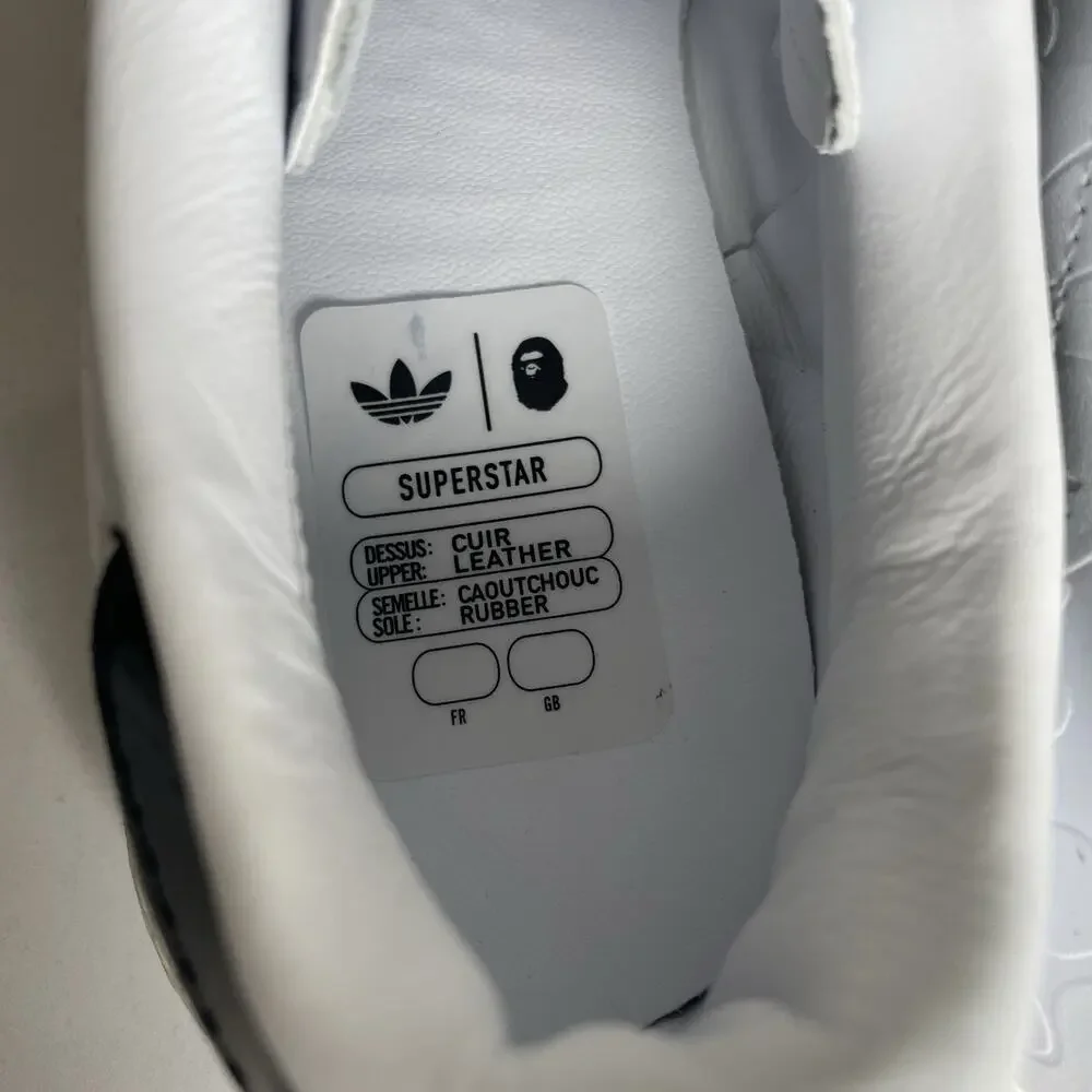Bape X adidas Sz 7 Superstar Vintage Sneakers Classic Retro Originals Shoes Men